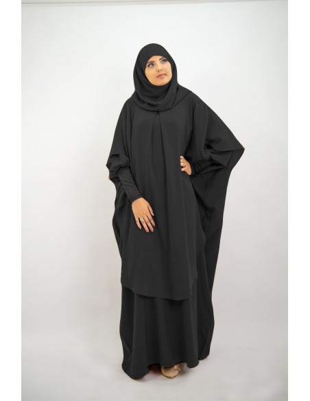 Abaya Khaleej + khimar largo con hiyab incorporado