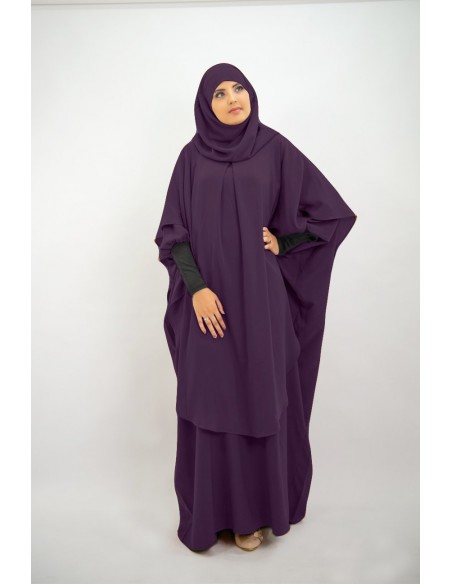 Abaya Khaleej + khimar largo con hiyab incorporado