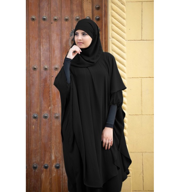 Abaya Khaleej + khimar largo con hiyab incorporado