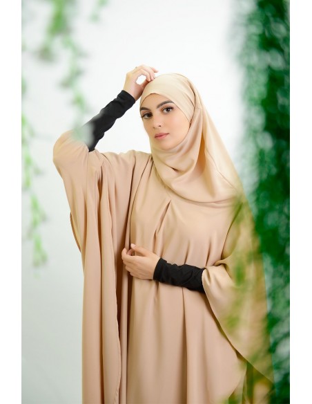 Abaya Khaleej + langer Khimar mit eingebautem Hijab