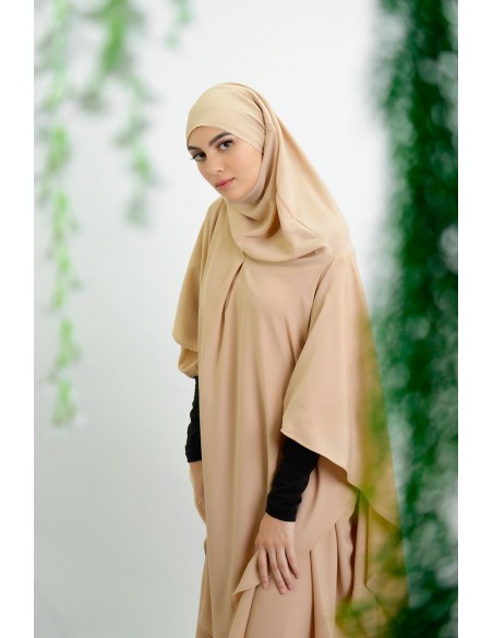 Abaya Khaleej + langer Khimar mit eingebautem Hijab