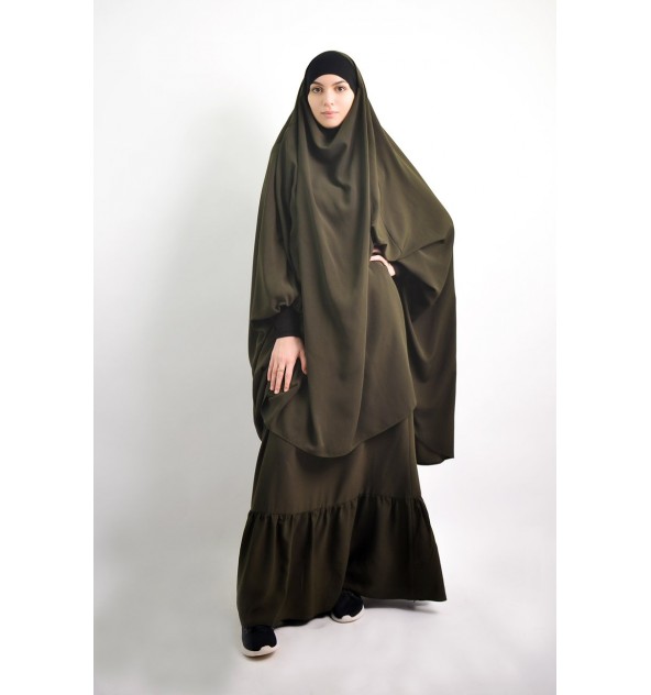 Jilbab al baida à fronces