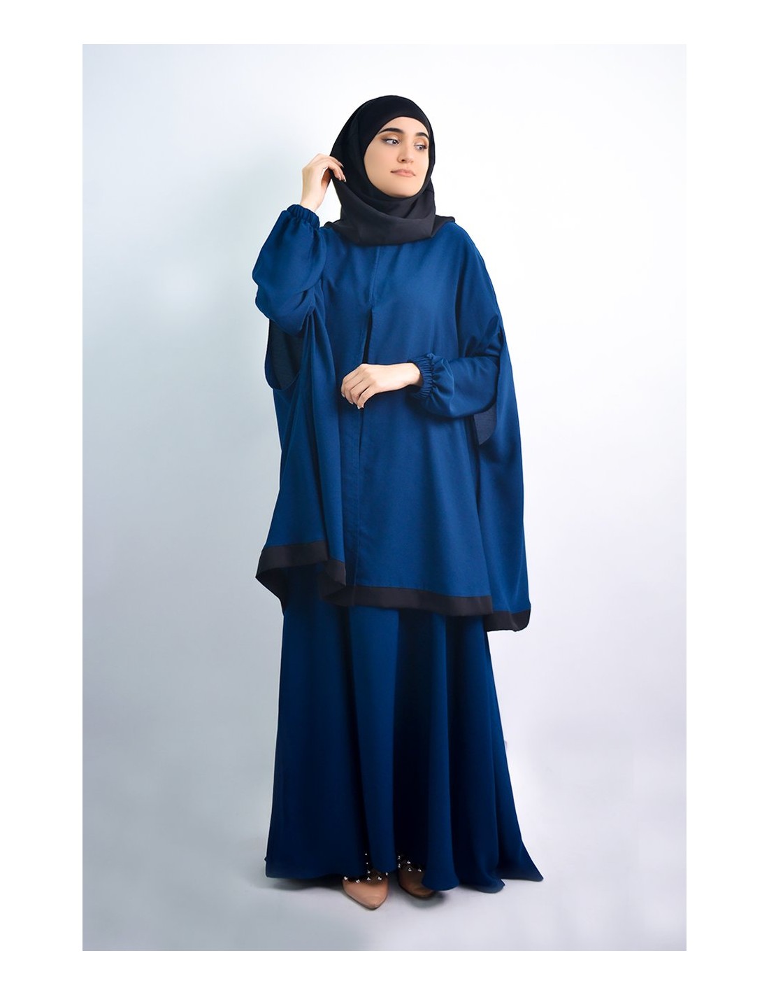 Abaya umbrella + integrated hijab cape Young