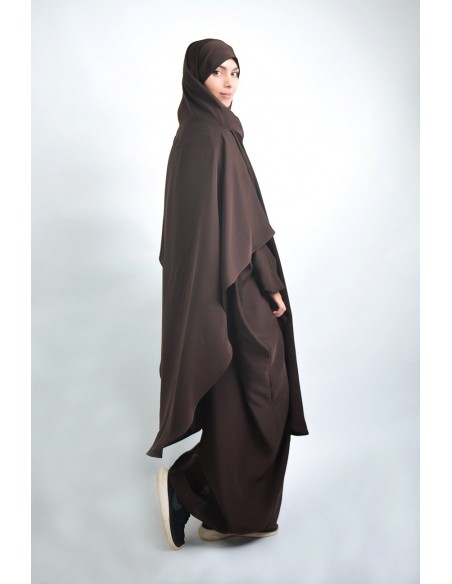 Abaya Khaleej + khimar largo con hiyab incorporado