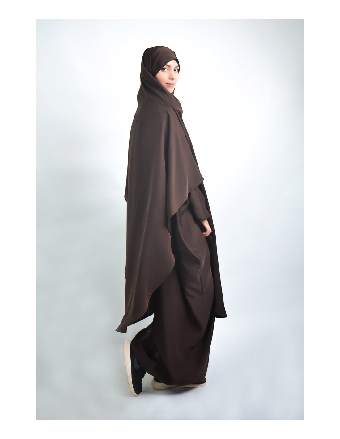 Abaya Khaleej + khimar largo con hiyab incorporado