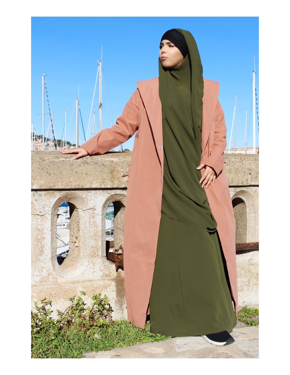 Long jacket wide collar
