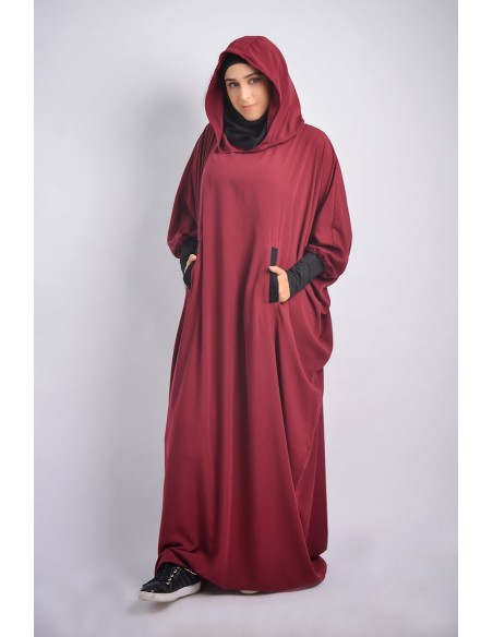 Abaya Young hijab intégré et Capuche
