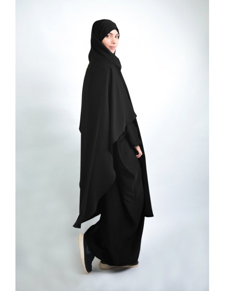 Abaya Khaleej + long khimar with built-in hijab