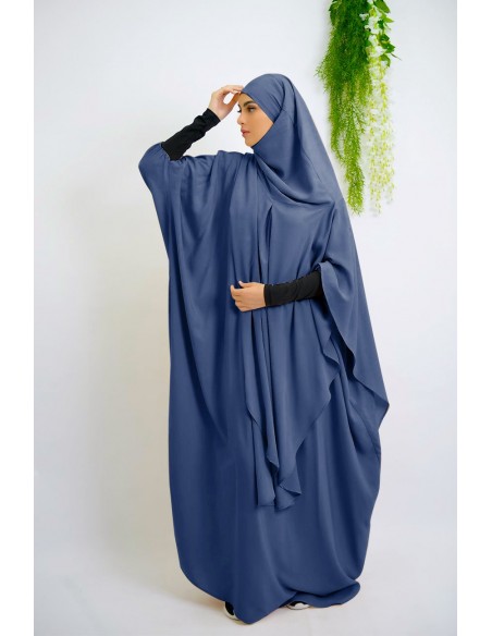 Abaya Khaleej + long khimar avec hijab intégré