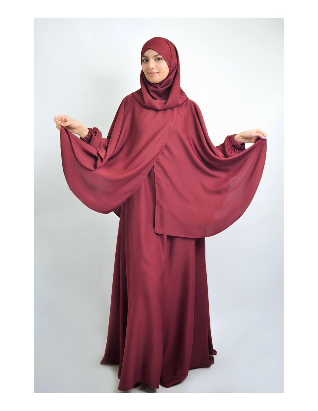 Abaya parapluie + cape avec hijab intégré