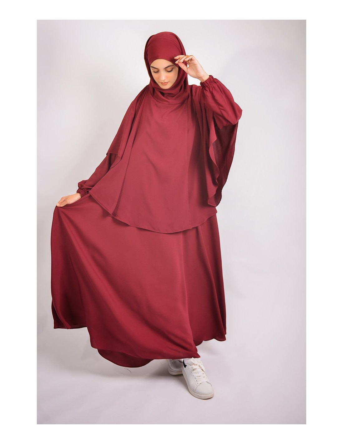 Abaya parapluie + cape avec hijab intégré