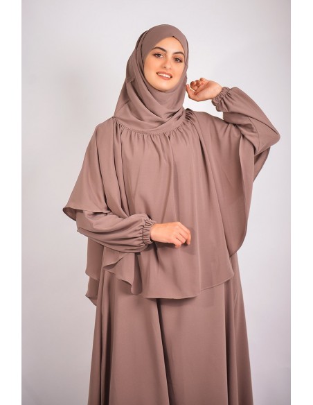 ABAYA PARAPLUIE + KHIMAR A FRONCES