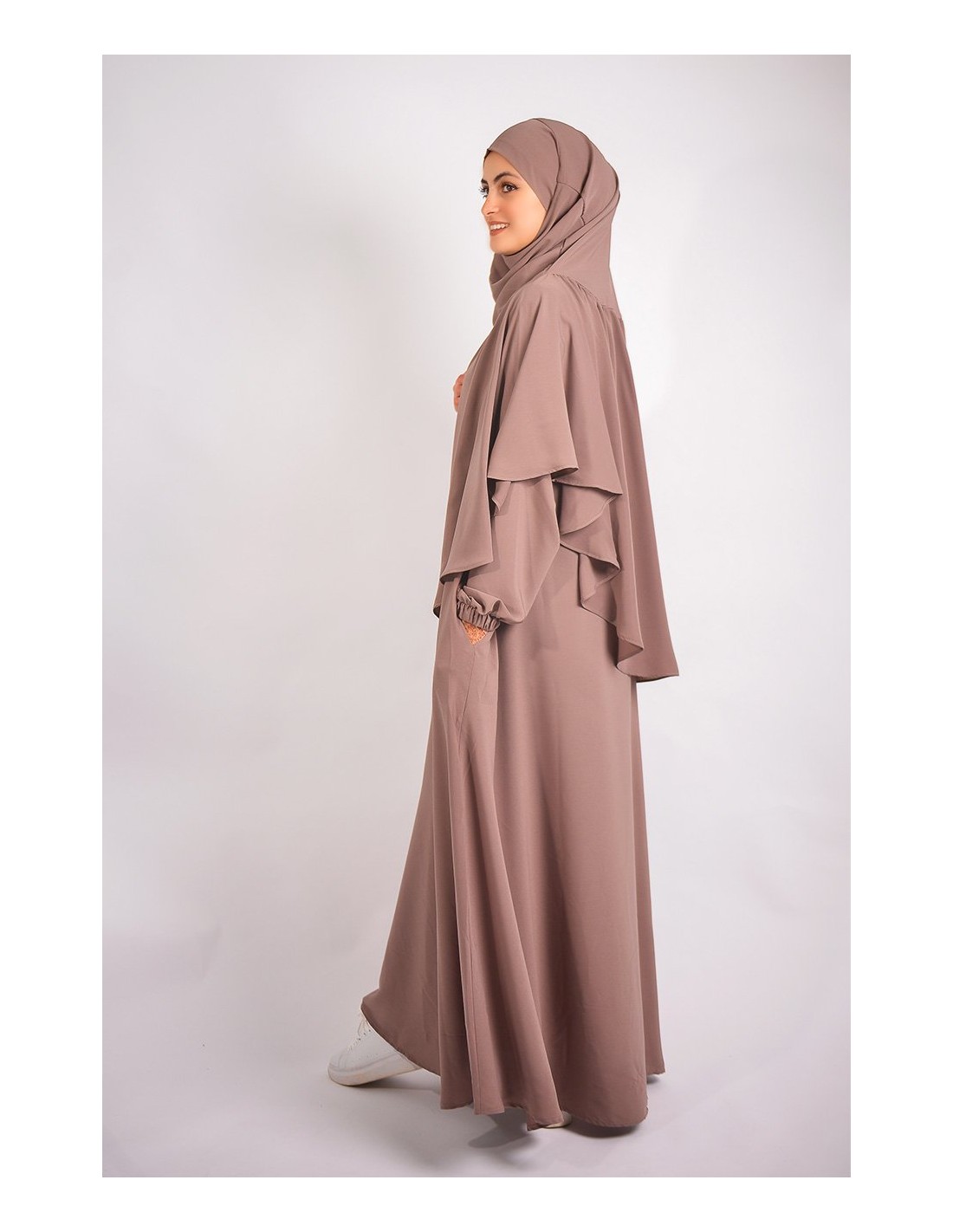 ABAYA PARAPLUIE + KHIMAR A FRONCES