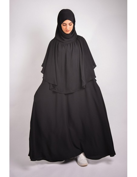 PARAGUAS ABAYA + KHIMAR CON EL CEÑO FRUNCIDO