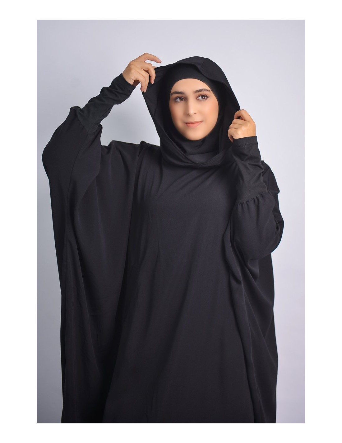 Abaya Young hijab intégré et Capuche