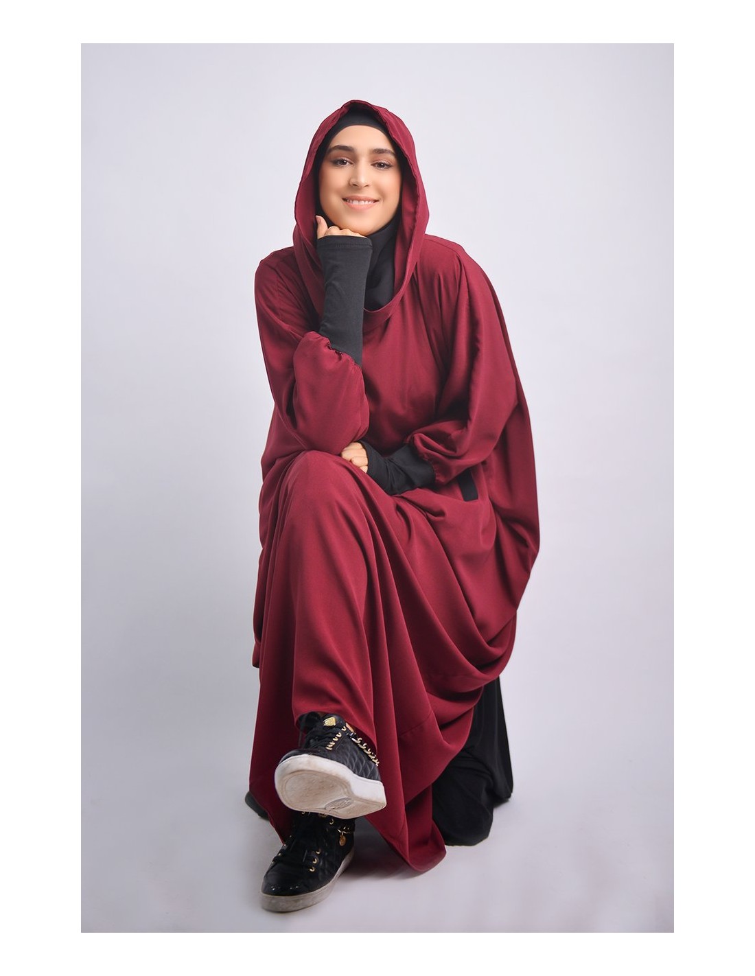 Abaya Young hijab intégré et Capuche