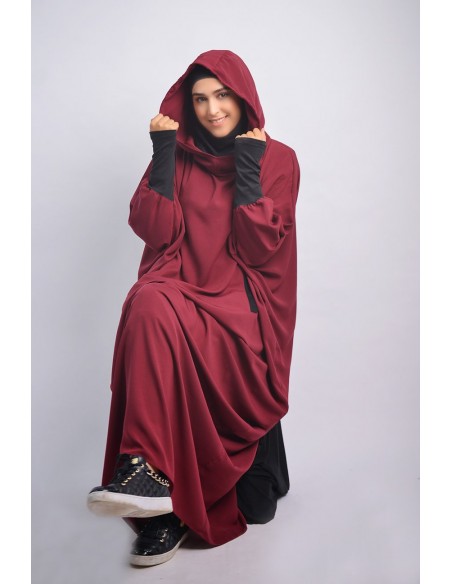 Abaya Young hijab intégré et Capuche