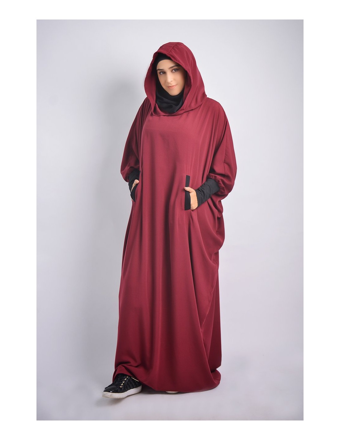 Abaya Young hijab intégré et Capuche