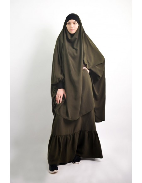 Jilbab al baida à fronces