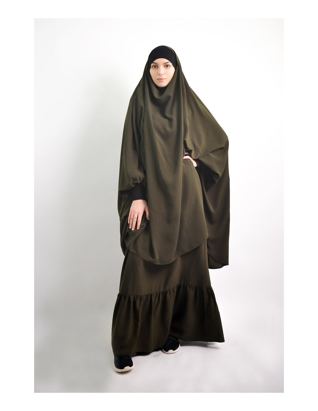 Jilbab al baida à fronces