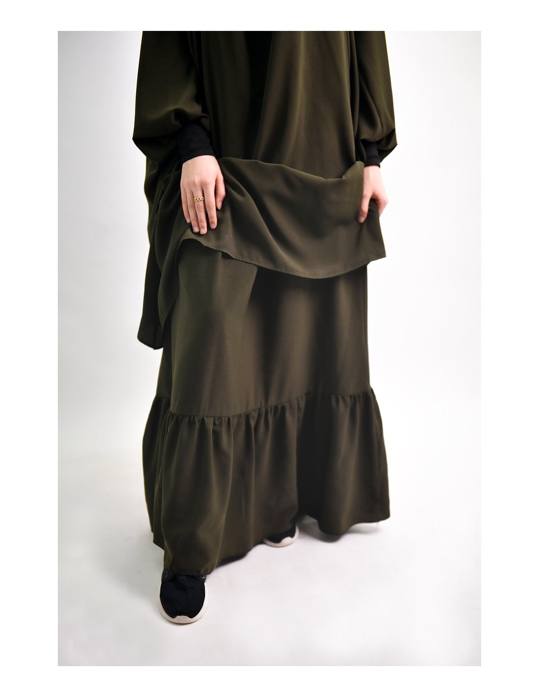Jilbab al baida à fronces