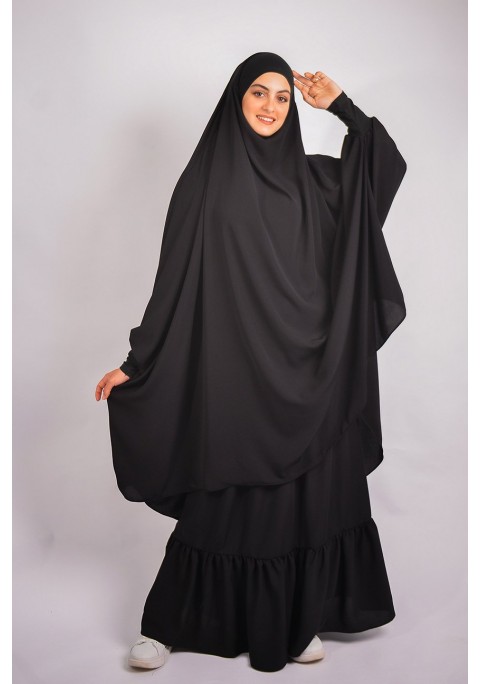 Jilbab al baida à fronces