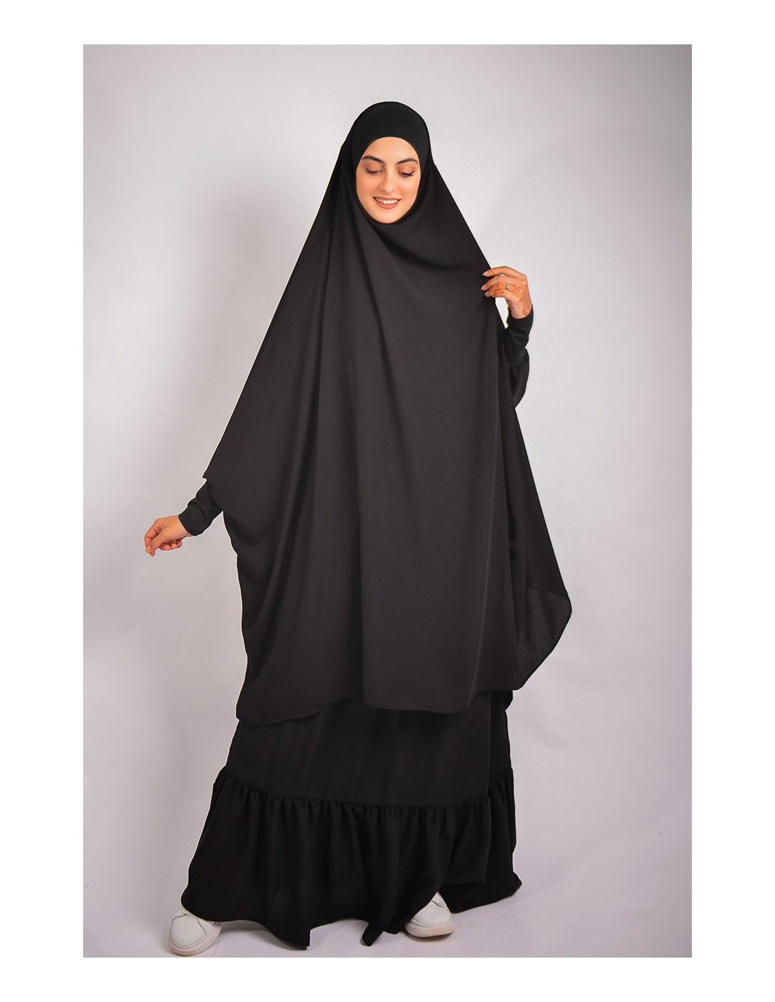 Jilbab al baida à fronces
