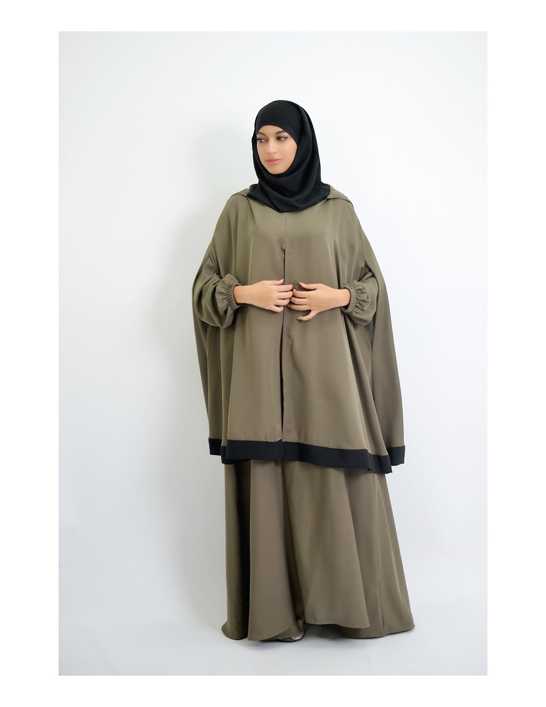 Abaya umbrella + integrated hijab cape Young
