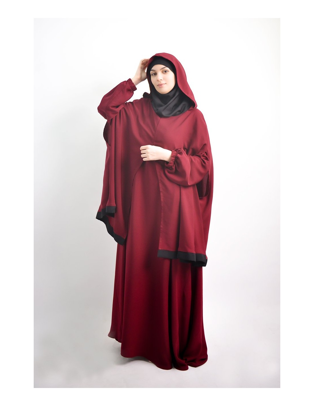 Abaya parapluie + cape hijab intégré Young