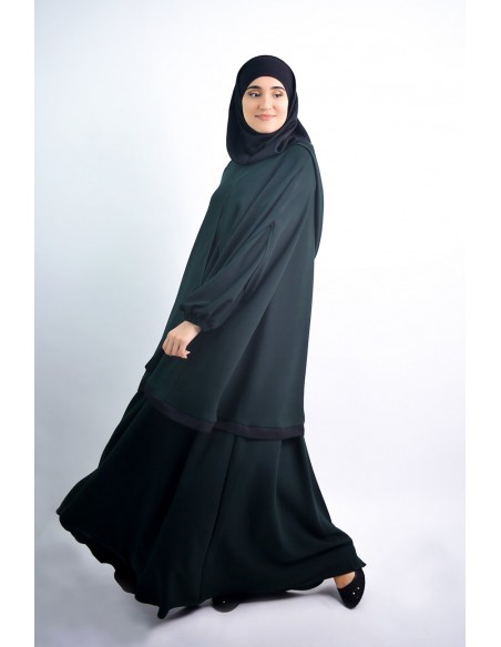 Abaya parapluie + cape hijab intégré Young