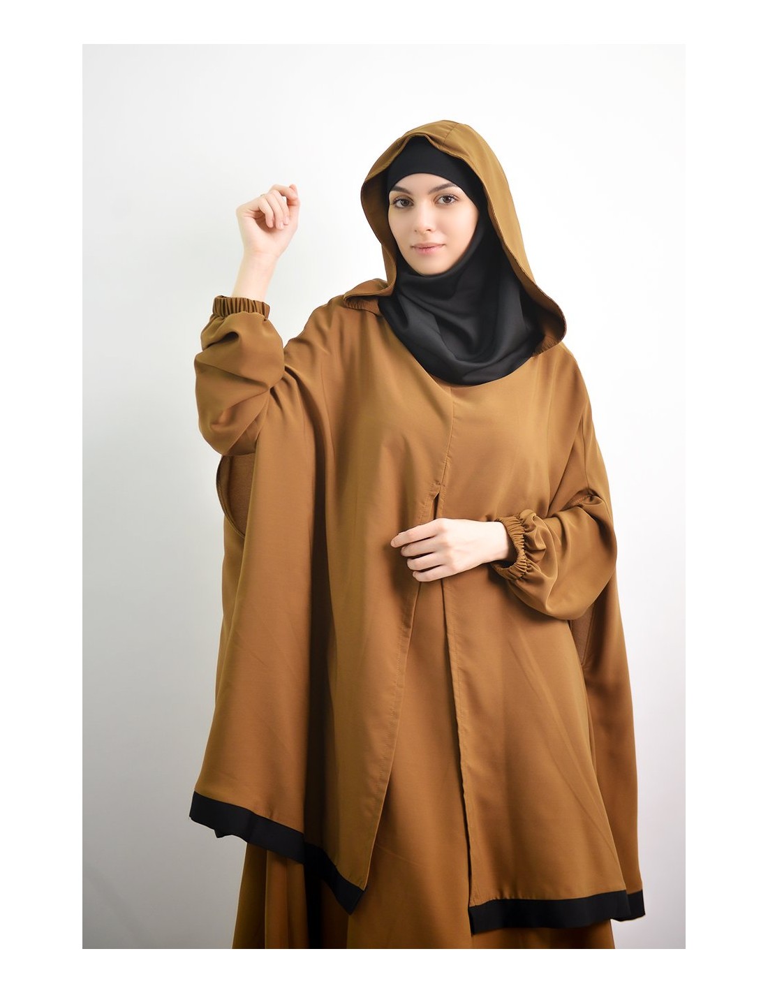 Abaya parapluie + cape hijab intégré Young
