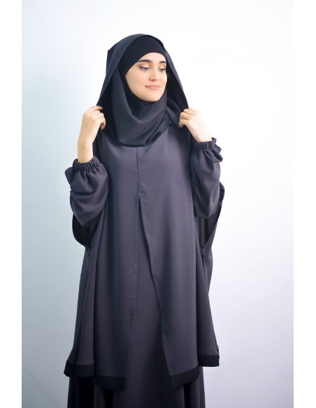 Abaya parapluie + cape hijab intégré Young