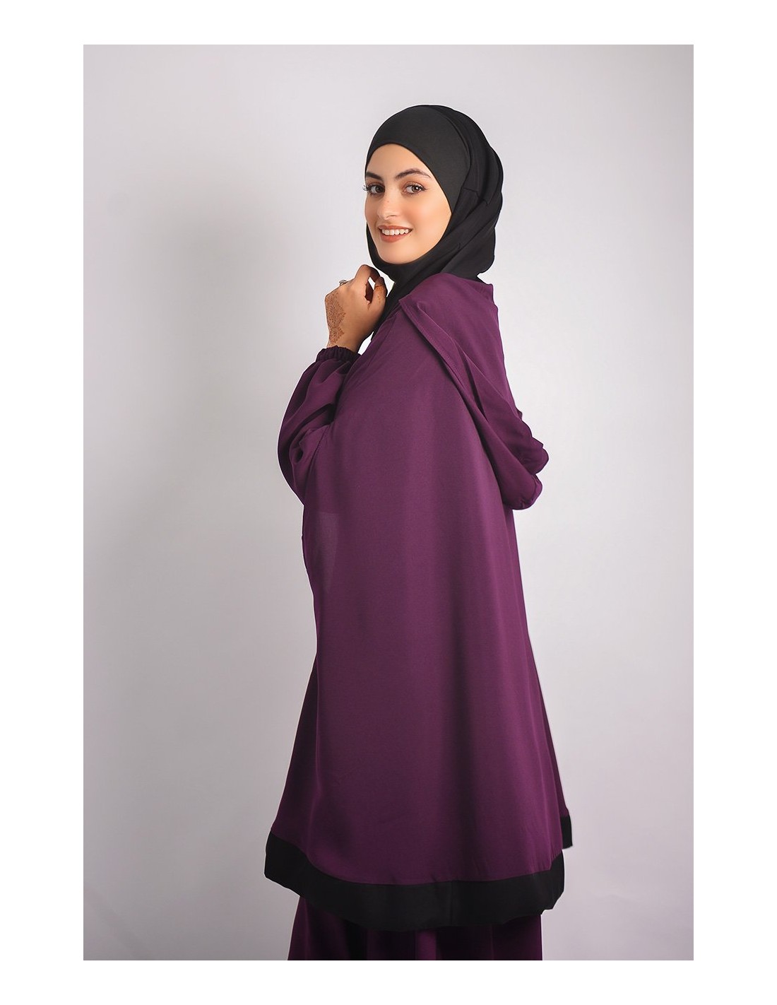 Abaya parapluie + cape hijab intégré Young
