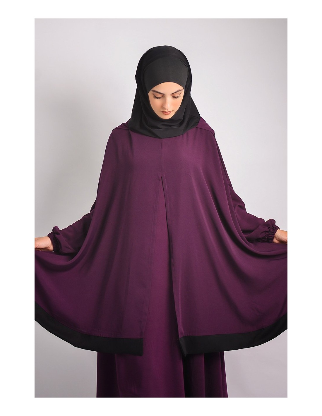 Abaya parapluie + cape hijab intégré Young