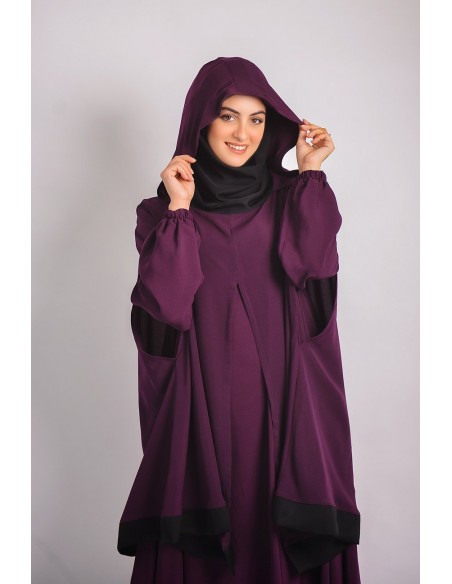 Abaya parapluie + cape hijab intégré Young