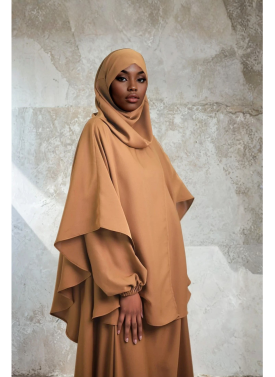 Khimar largo con apertura...